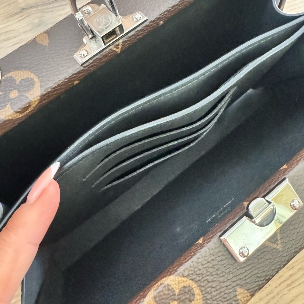 Louis Vuitton Brown Monogram Clutch with Silver Accents - Picture 4 of 12